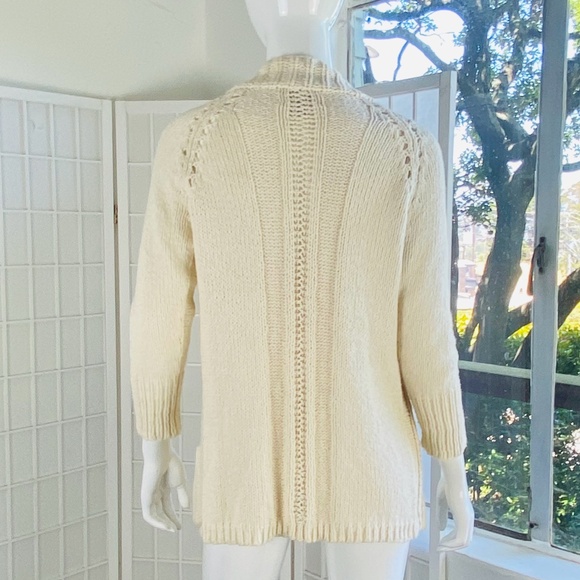 M.PATMOS Open Front Cotton Patch Pocket Sweater, M. - Picture 2 of 4